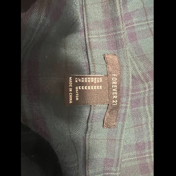 Forever 21 Green & Navy Blue Plaid Skirt - Size M - Picture 2 of 7